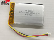 आईईसी 62133 लिथियम पॉलिमर बैटरी 3.7 वी जीपीएस 523450 1000 एमएएच सीबी लिपोलीमर बैटरी