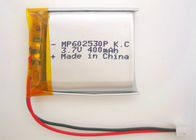 अल्ट्रा पतली लिथियम पॉलिमर बैटरी 602530 400mah 3.7V CB KC UL प्रमाणन के साथ