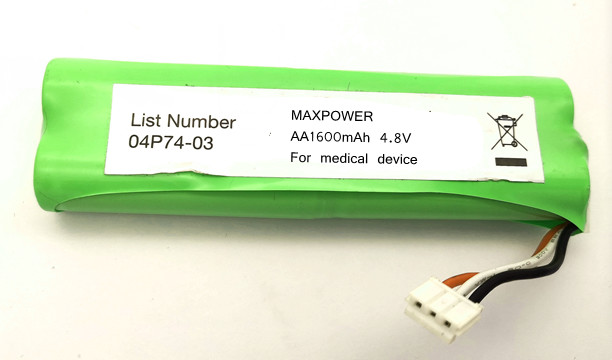 उल आईईसी / EN61951 प्रमाणीकरण के साथ मेडिकल डिवाइस के लिए NIMH AA1600mAh 4.8V बैटरी पैक 3C डिस्चार्ज