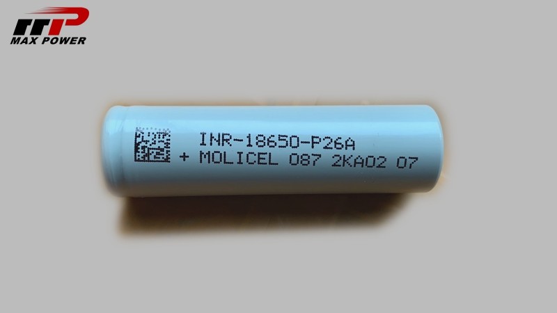 बिजली उपकरणों के लिए 2600mAh 3.7V 18650 ली आयन बैटरी मोलिकेल P26A