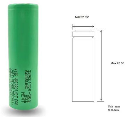 मूल ग्रेड ए 21700 हाई ड्रेन 21700 लिथियम बैटरी 3.6V 5000mAh INR21700-50S मैक्स 45A डिस्चार्ज