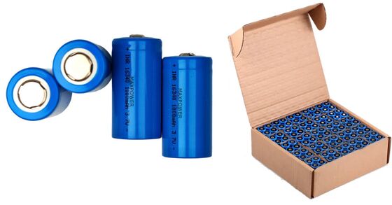 16340 3.7V 800mah 950mAh 1000mAh लिथियम आयन बैटरी CR123A टॉर्च पंखे बेलनाकार ली-आयन बैटरी