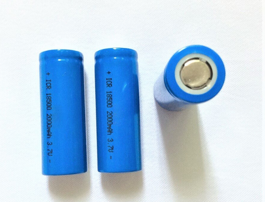 INR18500 लिथियम आयन बैटरी 2000mAh उच्च क्षमता 3.7V रिचार्जेबल ली-आयन बैटरी