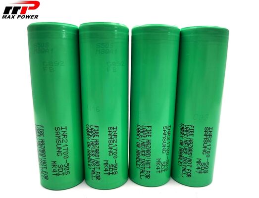 21700 5000mAh 50S लिथियम आयन रिचार्जेबल बैटरियां 3C डिस्चार्ज पावर सेल