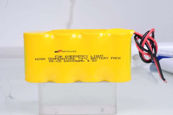 आपातकालीन प्रकाश के लिए उच्च चार्ज 4000mAh 4.8V एनआईसीडी रिचार्जेबल बैटरी